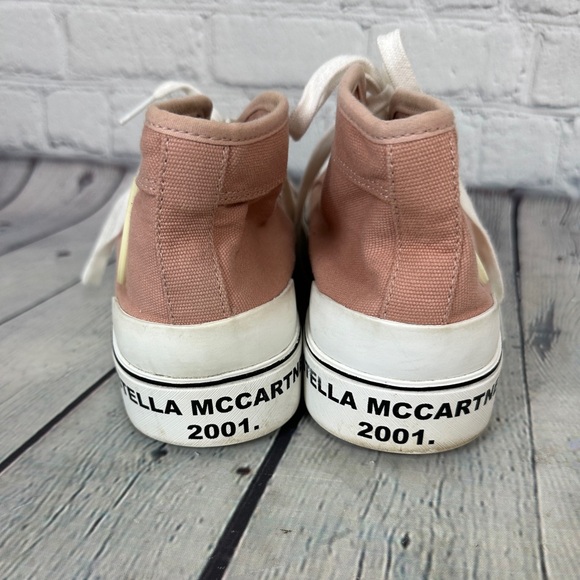 Stella McCartney Pink Canvas High-Top Sneakers size 38 - Picture 2 of 8